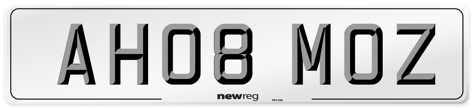 AH08 MOZ Number Plate from New Reg